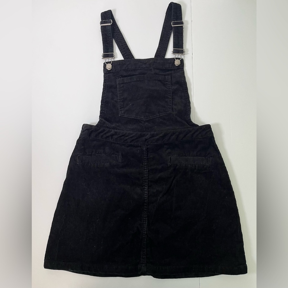 Divided H&M Black Corduroy Pinafore Overall Mini Dress